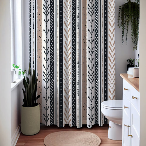East Urban Home Striped Shower Curtain & Reviews Wayfair